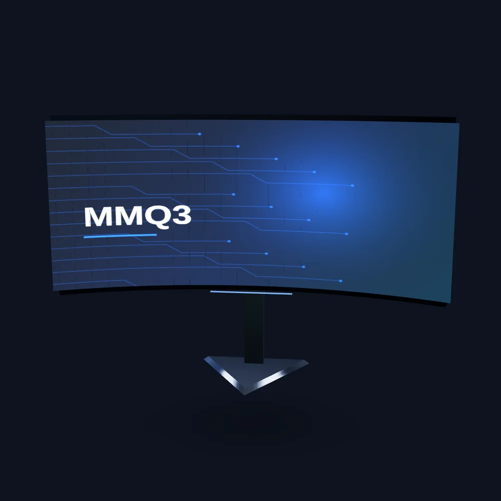 MMQ3 UltraWide 34 Curved Monitor — original MMQ3 concept render